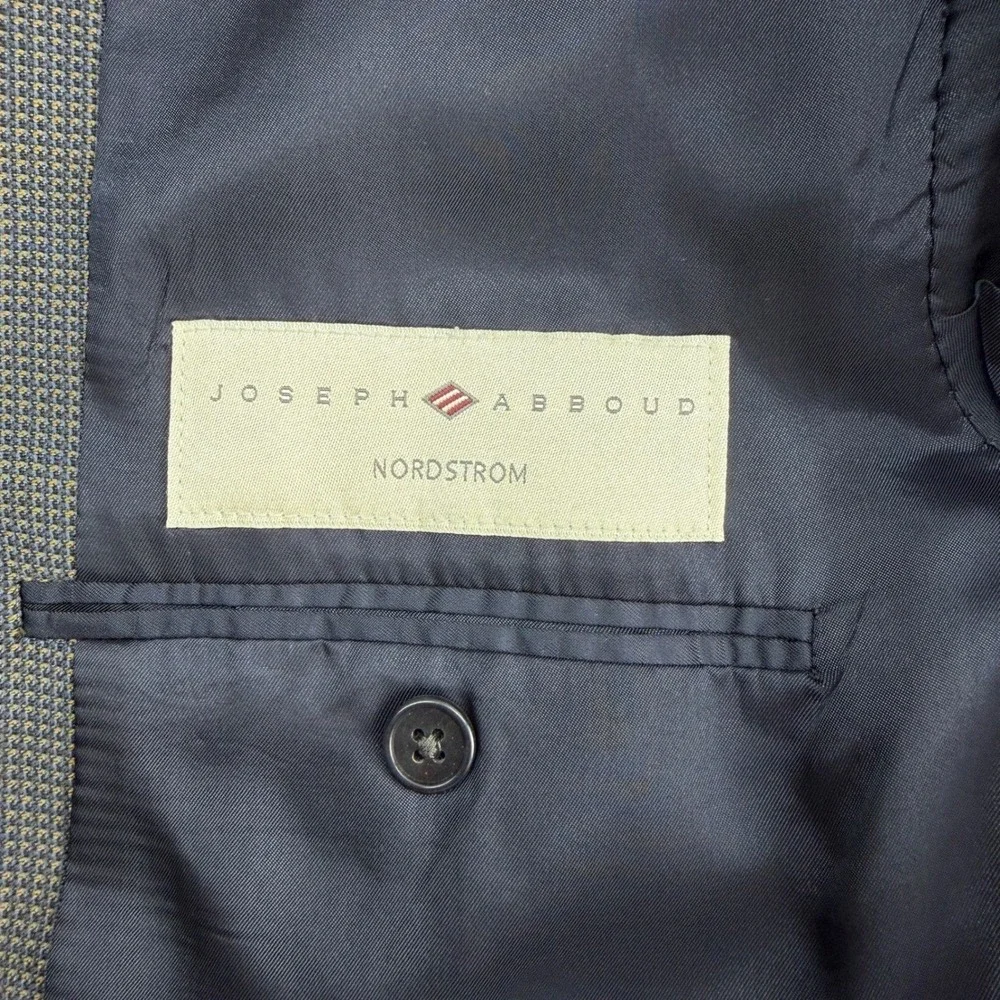 Joseph Abboud Nordstrom Mens 42S Blazer Grey Tan Super 100s Wool 3 Button Jacket